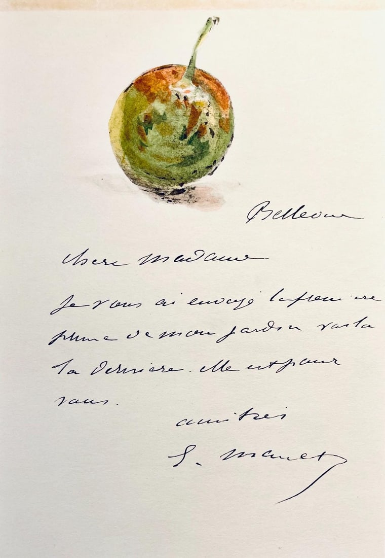 Edouard Manet, Composition, Edouard Manet, Letters with Aquarelles, Limited Edition Lithograph: Lithograph and stencil on velin Foreign Affairs paper mounted on Foreign Affairs museum board, as issued. Paper Size: 10 x 7 inches. Excellent condition. Inscription: Unsigned and unnumbered, as issue