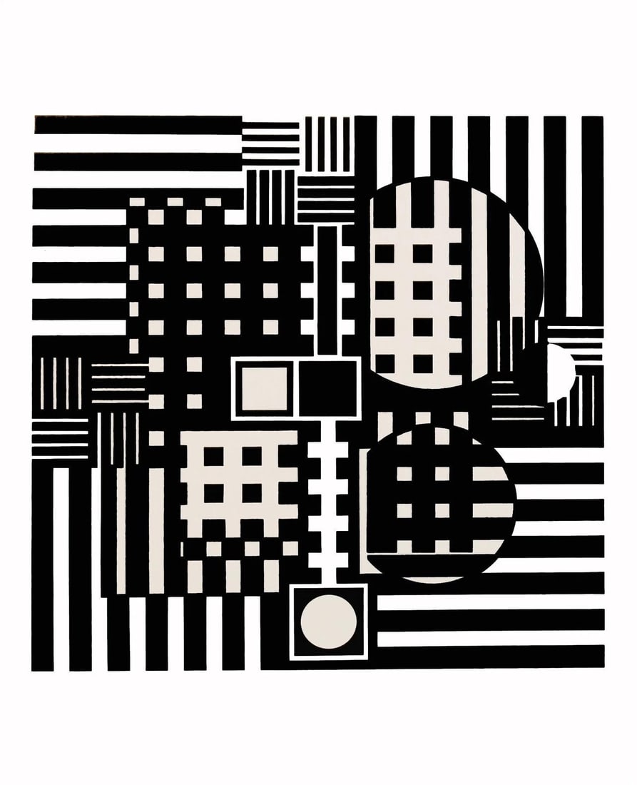Victor Vasarely, Composition, Croisees, Limited Edition Heliogravure (1 of 4)