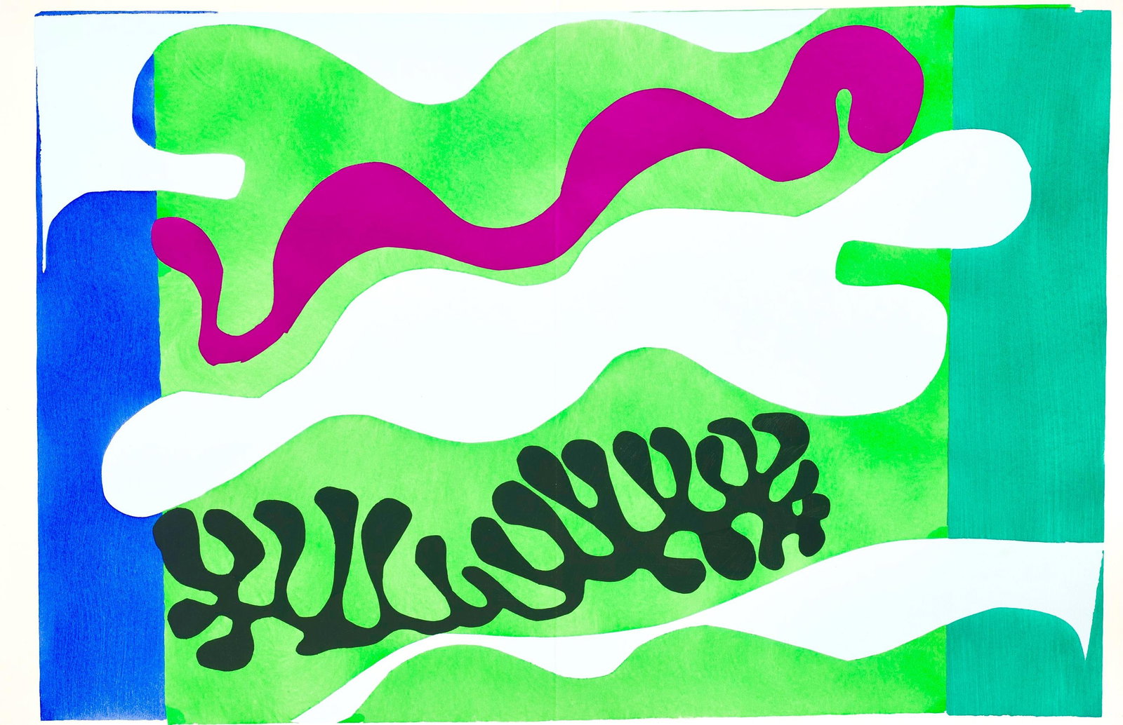 Henri Matisse, Le Lagon, Jazz, Special Edition for MoMA, Limited Edition Heliogravure: Heliogravure on velin paper. Paper Size: 15 x 22.5 inches, with centerfold, as issued. Inscription: Unsigned and unnumbered, as issued. Condition: Very good/excellent, consistent with age. Notes: From