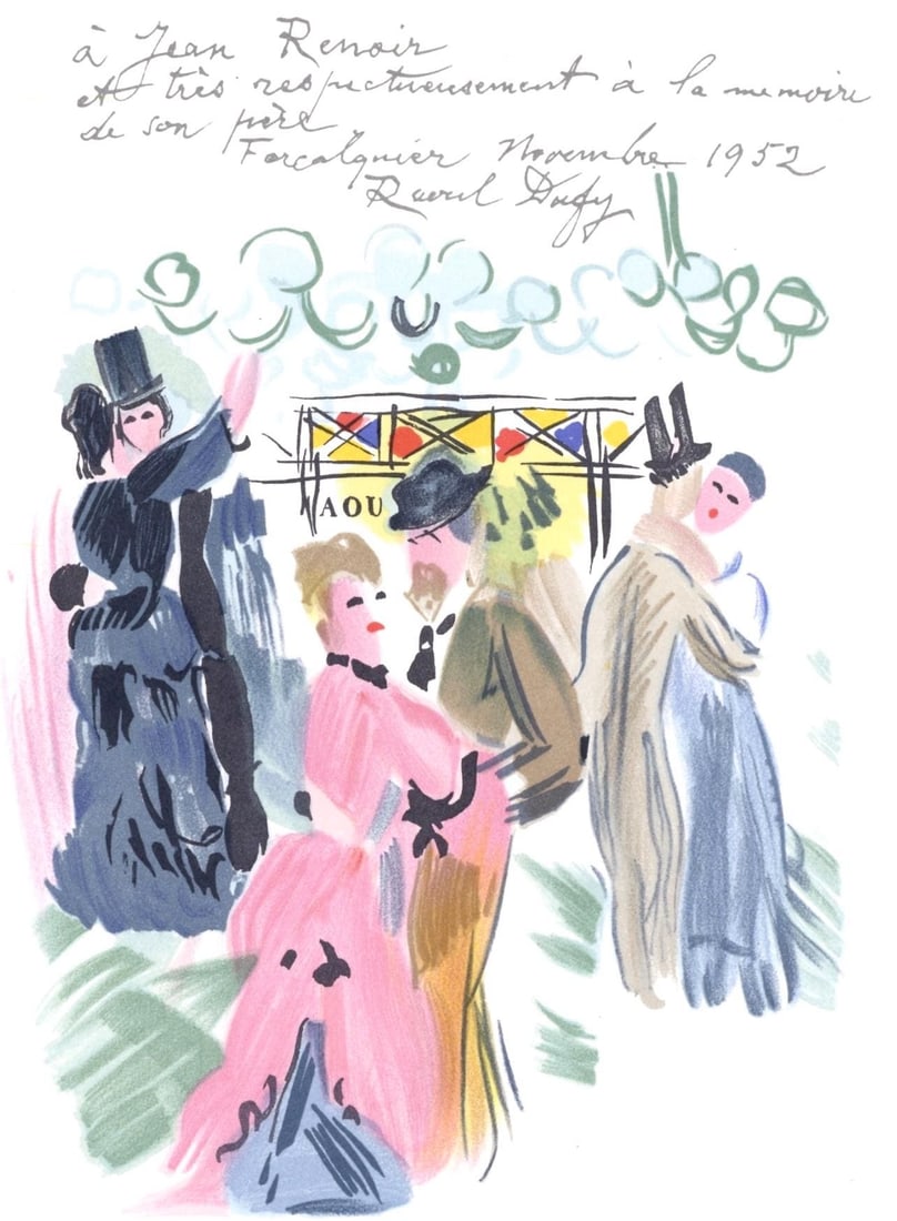 Raoul Dufy, Hommage a Renoir, Lettre a mon peintre Raoul Dufy, Limited Edition Lithograph: Lithograph on velin Arjomari paper. Paper Size: 11.75 x 9.375 inches. Inscription: Signed in the plate and unnumbered, as issued. Notes: From the folio, Lettre a mon peintre Raoul Dufy, 1965. Publishe