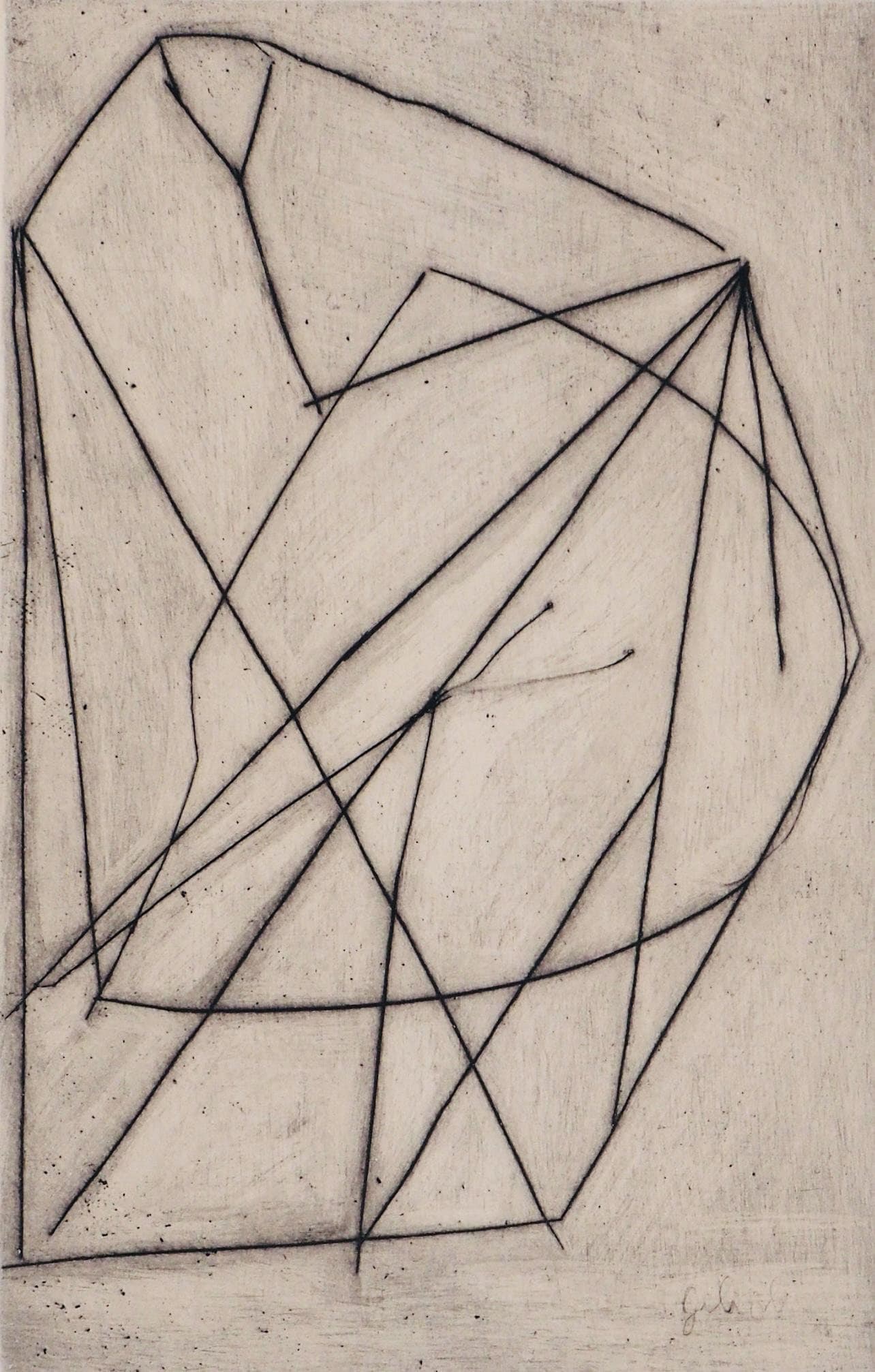 Emile Gilioli, Labyrinthe, Paroles peintes I, Limited Edition Etching (1 of 4)