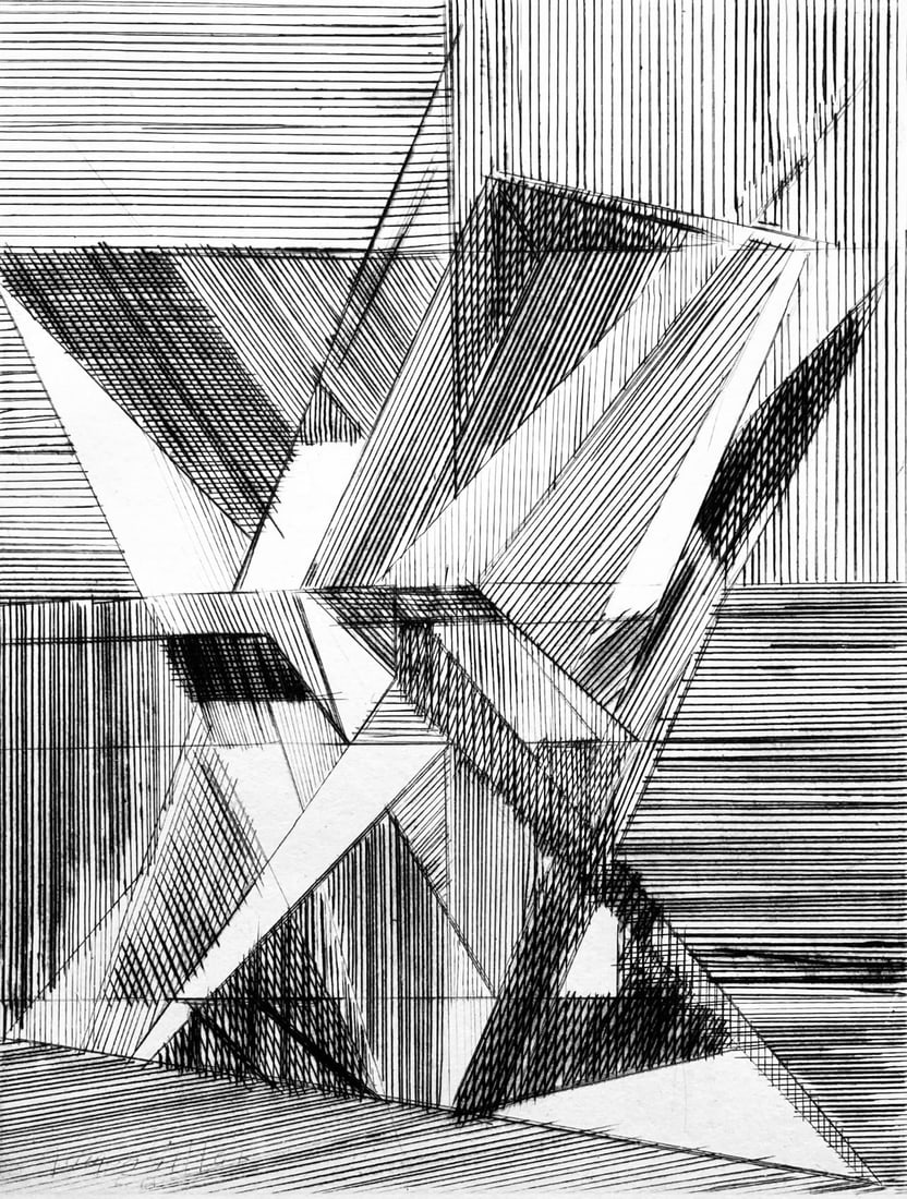 Jacques Villon, Composition, Eloge de Jacques Villon, Limited Edition Etching (1 of 4)