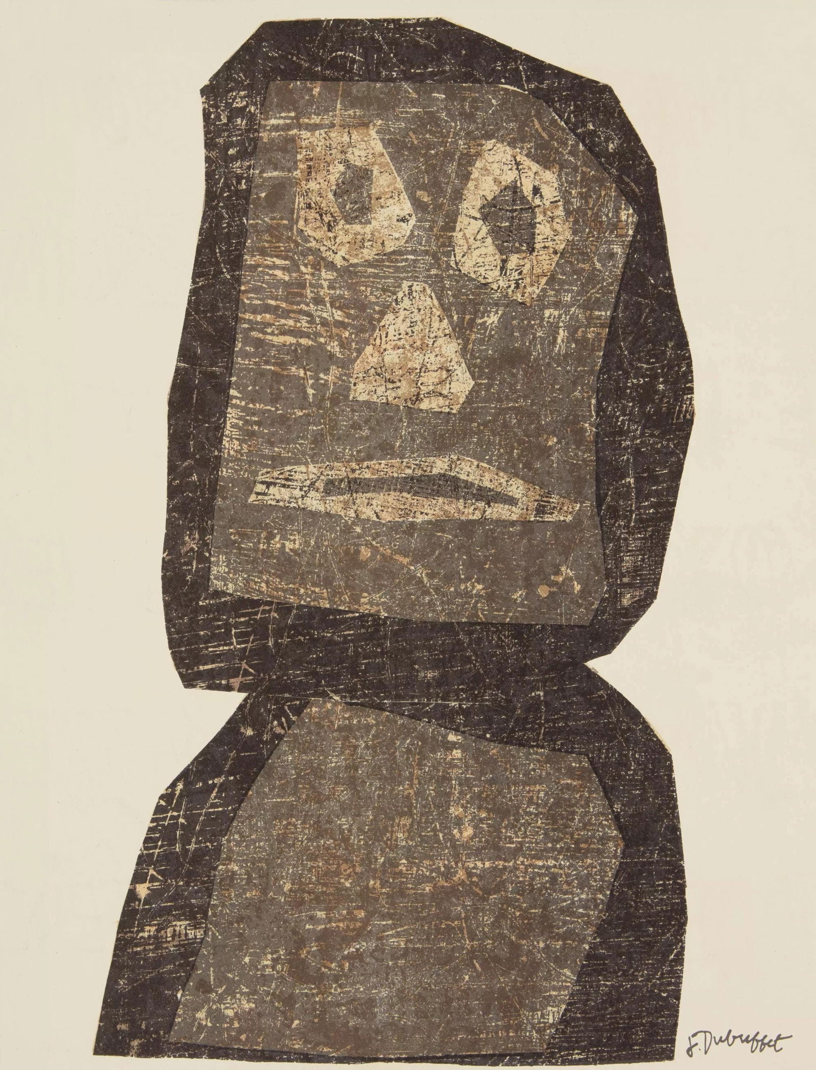 Jean Dubuffet, Le Guerrier (Webel 393), XXe siecle, Limited Edition Lithograph: Lithograph on velin paper. Paper Size: 13.375 x 9.5 inches. Excellent condition. Inscription: Unsigned and unnumbered, as issued. Notes: From the volume, XXe Siecle, vol. n deg10, 1958. Published and