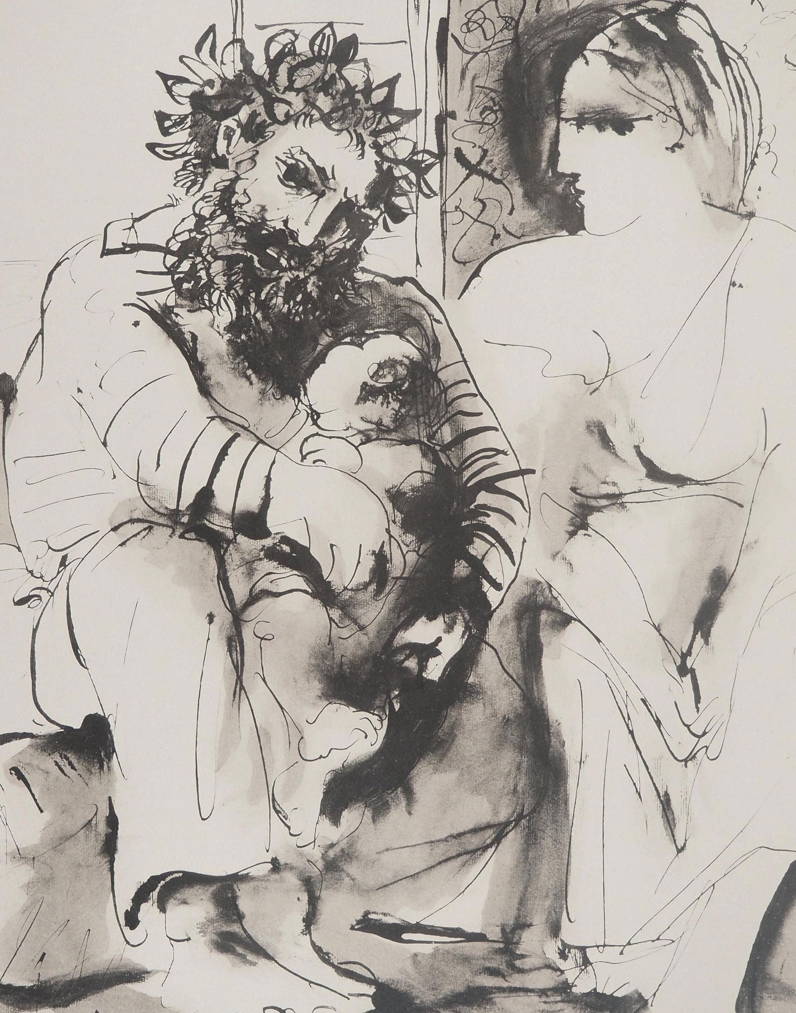 Pablo Picasso, Composition (Orozco 238), Picasso, La flute double, Limited Edition Lithograph (1 of 4)