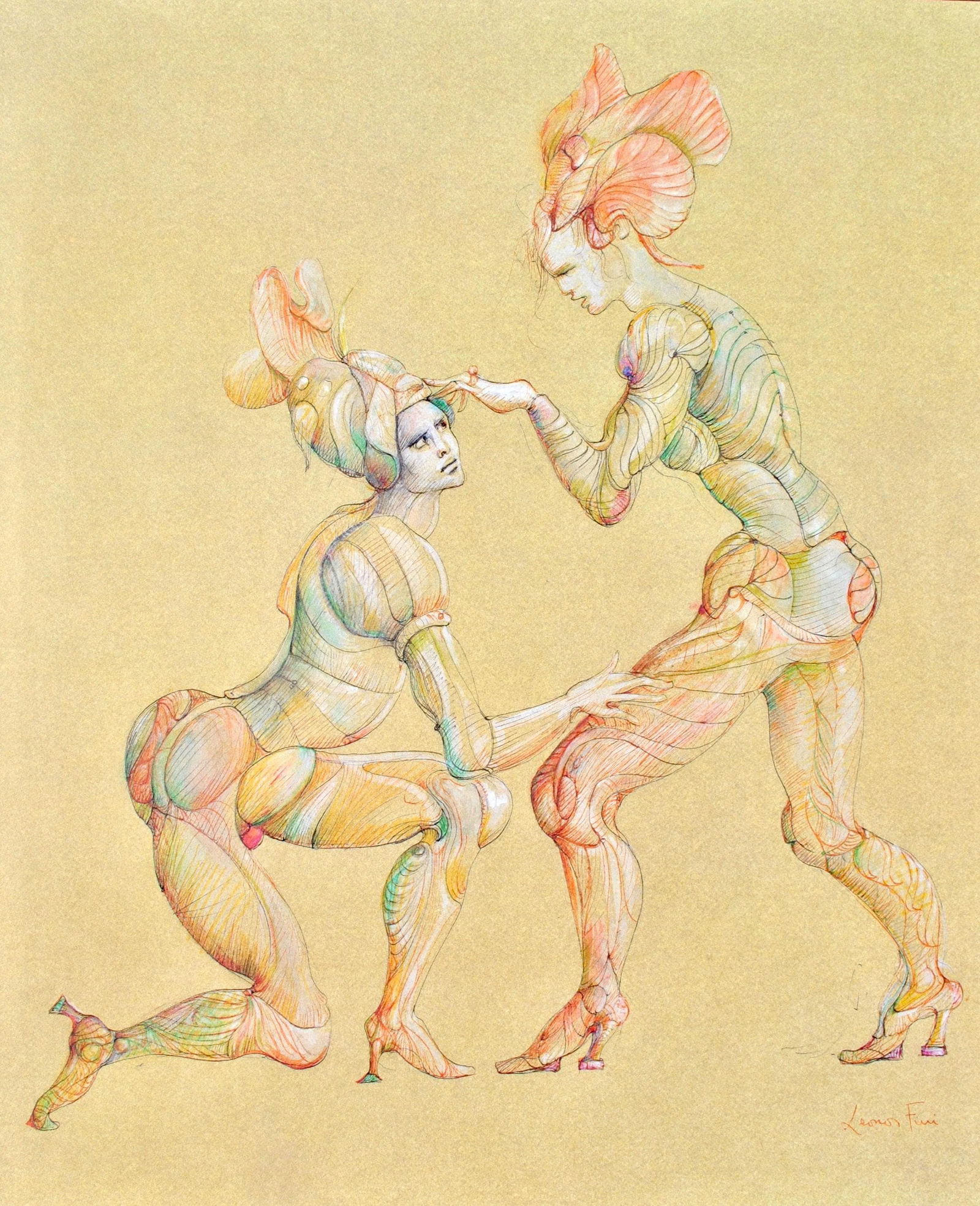 Leonor Fini, Composition, Fruits de la Passion, XXe siecle, Limited Edition Heliogravure: Heliogravure on velin de Rives pur chiffon paper, manufactured by Les papeteries de Rives, Voiron, France. Paper Size: 16.93 x 14.17 inches. Inscription: Signed in the plate and unnumbered, as issued.