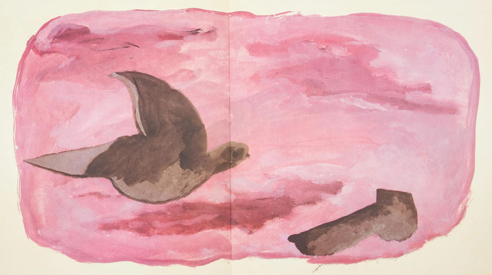 Georges Braque, Composition, Derriere le miroir, Limited Edition Lithograph: Lithograph on velin paper. Paper size: 15 x 22 inches. Excellent condition, with centerfold, as issued. Inscription: Unsigned and unnumbered, as issued. Notes: From Derriere le miroir, N deg 166, 1967