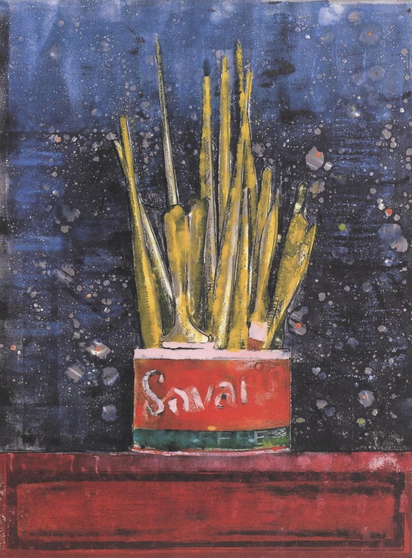 Jasper Johns, Composition, Jasper Johns, 17 Monotypes, Limited Edition Heliogravure: Heliogravure on velin paper. Paper Size: 12.375 x 9.375 inches. Excellent condition. Inscription: Unsigned and unnumbered, as issued. Notes: From the album, Jasper Johns, 17 Monotypes, 1982. Published