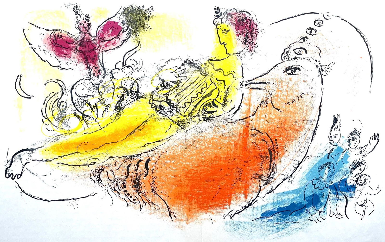 Marc Chagall, Composition (Cramer 33; Mourlot 204), Derriere le miroir, Limited Edition Lithograph (1 of 4)