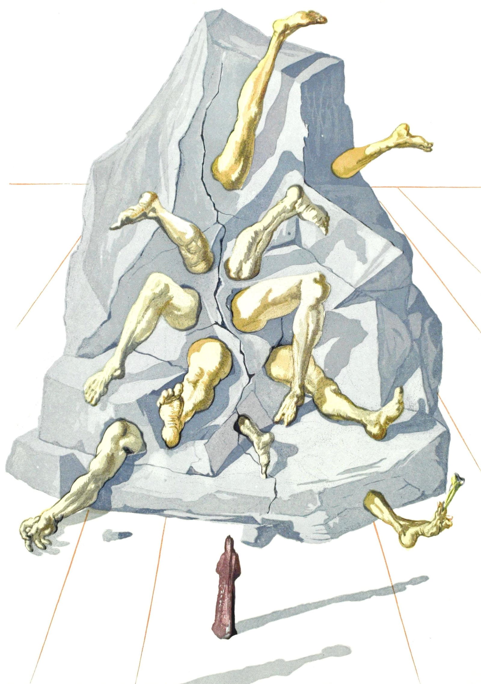 Salvador Dali, L'Enfer XXVI (Michler/Lopsinger 1039-1138; Field 189-200), La Divine Comedie, Limited: Woodcut in colors on velin pur chiffon de Rives paper. Paper size: 13 x 10.375 inches. Inscription: Unsigned and unnumbered, as issued. Catalogue raisonne references: Dali, Salvador, et al. Salvador D