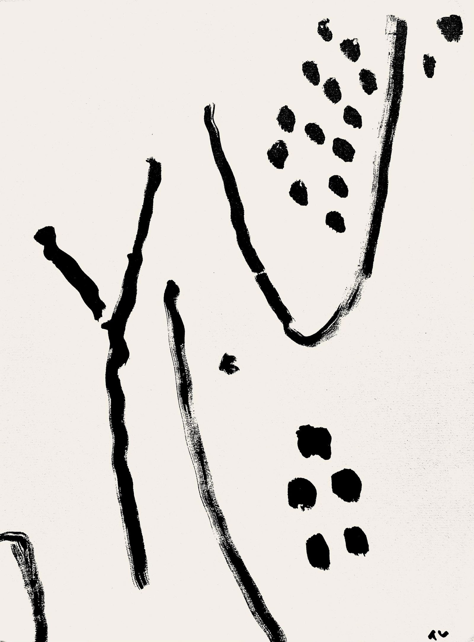 Pierre Tal-Coat, Composition, Derriere le miroir, Limited Edition Lithograph: Lithograph on velin paper. Paper size: 15 x 11 inches. Excellent condition. Inscription: Unsigned and unnumbered, as issued. Notes: From Derriere le miroir, N deg 131, 1962. Published by Aime Maeght,