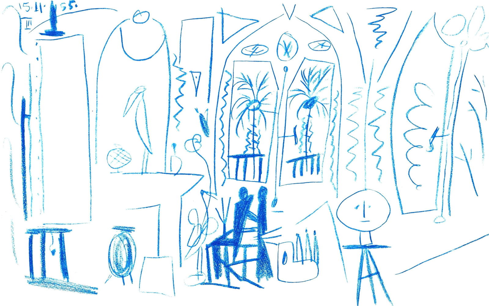 Pablo Picasso, Composition (Cramer 101), Carnet de la Californie, Limited Edition Collotype: Collotype on velin d'Arches paper. Paper size: 10.375 x 16.5 inches. Inscription: Unsigned and unnumbered, as issued. Catalogue raisonne reference: Goeppert, Sebastian, et al. Pablo Picasso, the