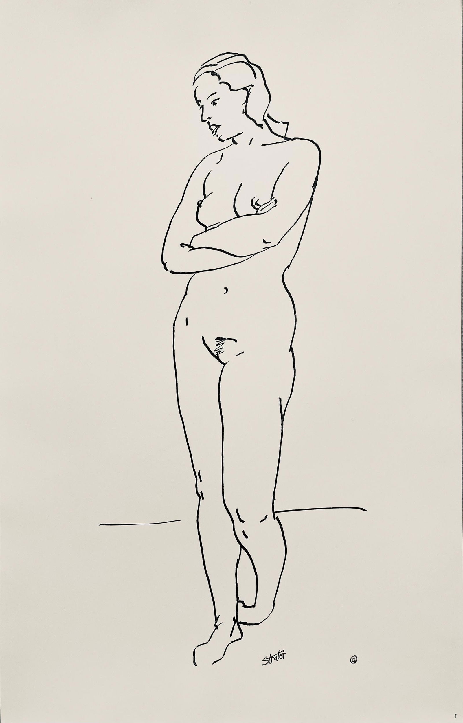 Henry Strater, Composition, 24 Drawings by Henry Strater, Limited Edition Lithograph: Lithograph on velin paper. Signed in the plate and unnumbered, as issued. Paper size: 20.5 x 13.5 inches. Excellent condition. Notes: From the folio, 24 Drawings by Henry Strater, 1963. Published by H