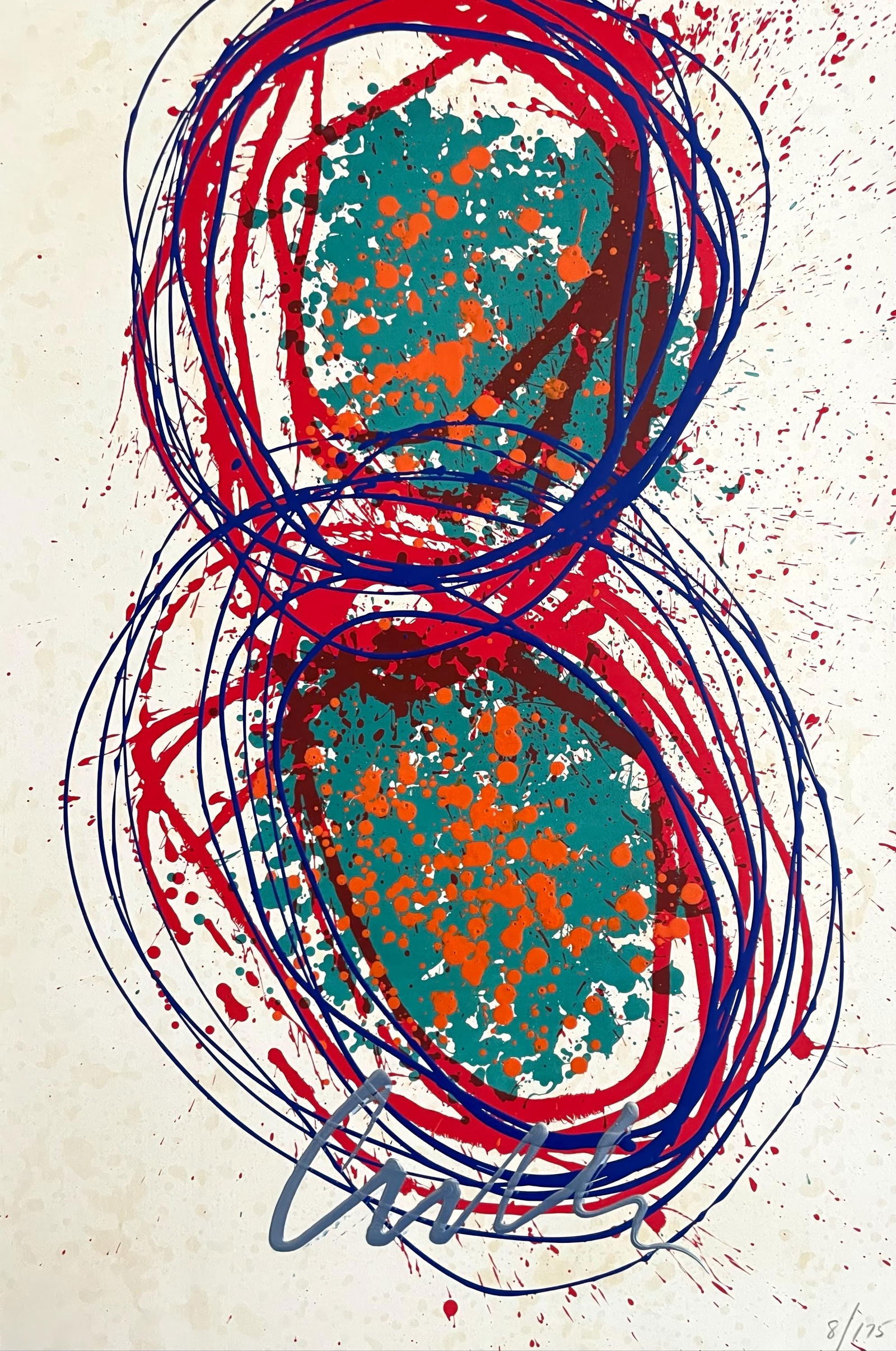 Dale Chihuly, Composition, Float Series, Limited Edition Mixed Media Lithograph: Mixed media lithograph with acrylic paint on St Cuthberts Mill, Saunders Waterford paper, 2010. Paper Size: 37 x 25 inches. Excellent condition. Inscription: Signed and numbered by the artist, as issu