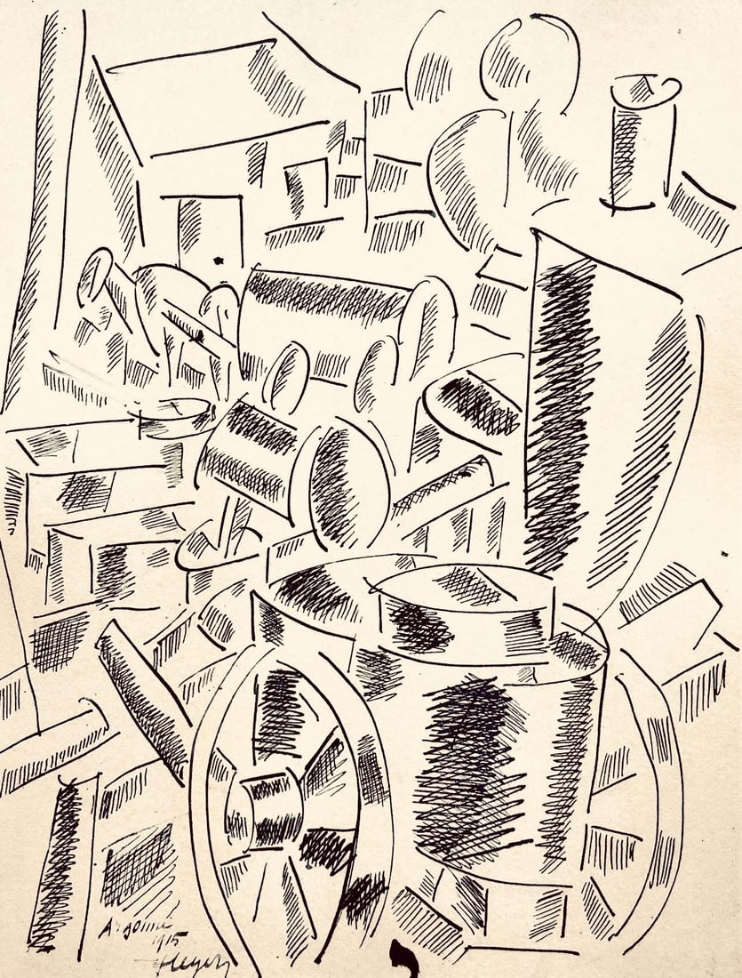 Fernand Leger, La cuisine roulante, Dessins de Guerre 1915-16, Limited Edition Lithograph (1 of 4)