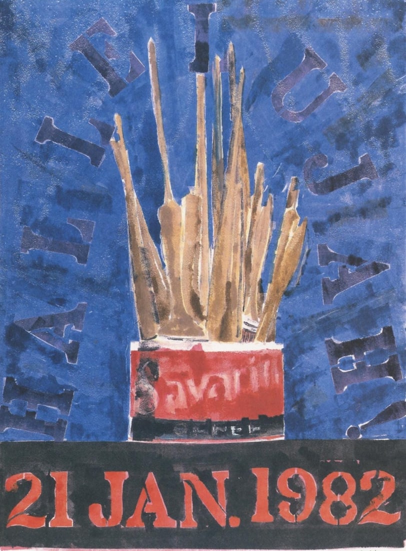 Jasper Johns, Composition, Jasper Johns, 17 Monotypes, Limited Edition Heliogravure: Heliogravure on velin paper. Paper Size: 12.375 x 9.375 inches. Excellent condition. Inscription: Unsigned and unnumbered, as issued. Notes: From the album, Jasper Johns, 17 Monotypes, 1982. Published