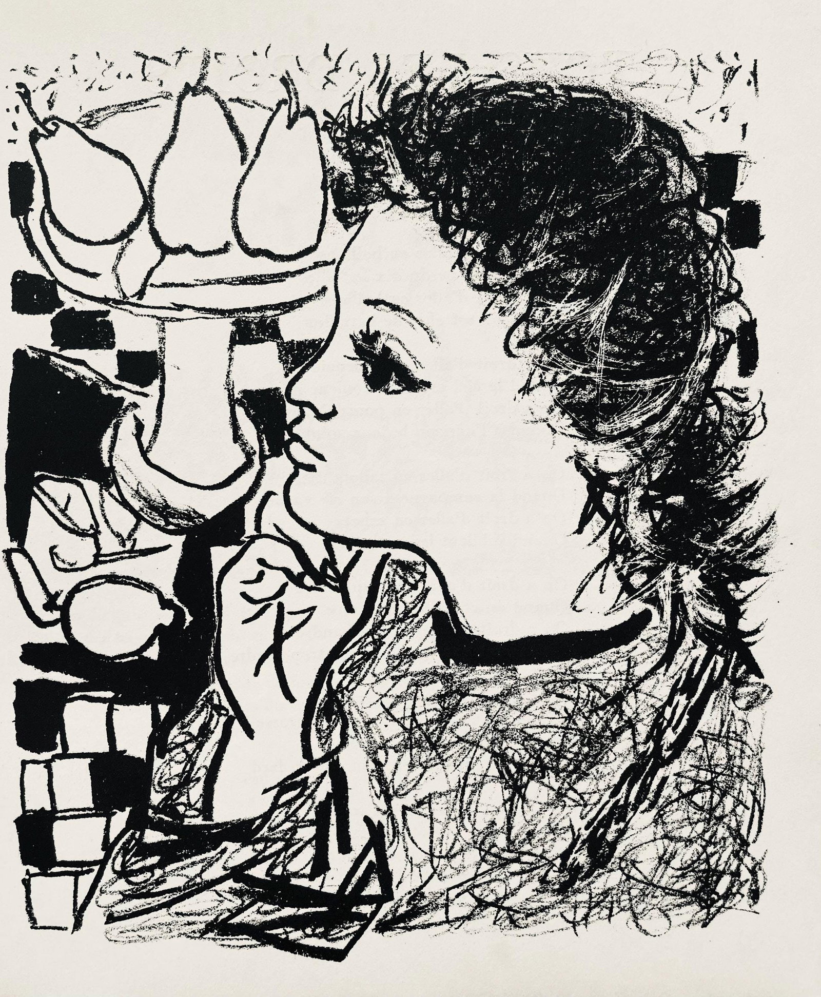 Andre Marchand, Composition, pierre a feu provence noire, Limited Edition Lithograph: Lithograph on velin du Canson & Montgolfier Vidalon-Les-Annonay paper. Paper size: 9.45 x 8.27 inches. Excellent condition. Unsigned and unnumbered, as issued. Notes: From the volume, pierre a feu pro