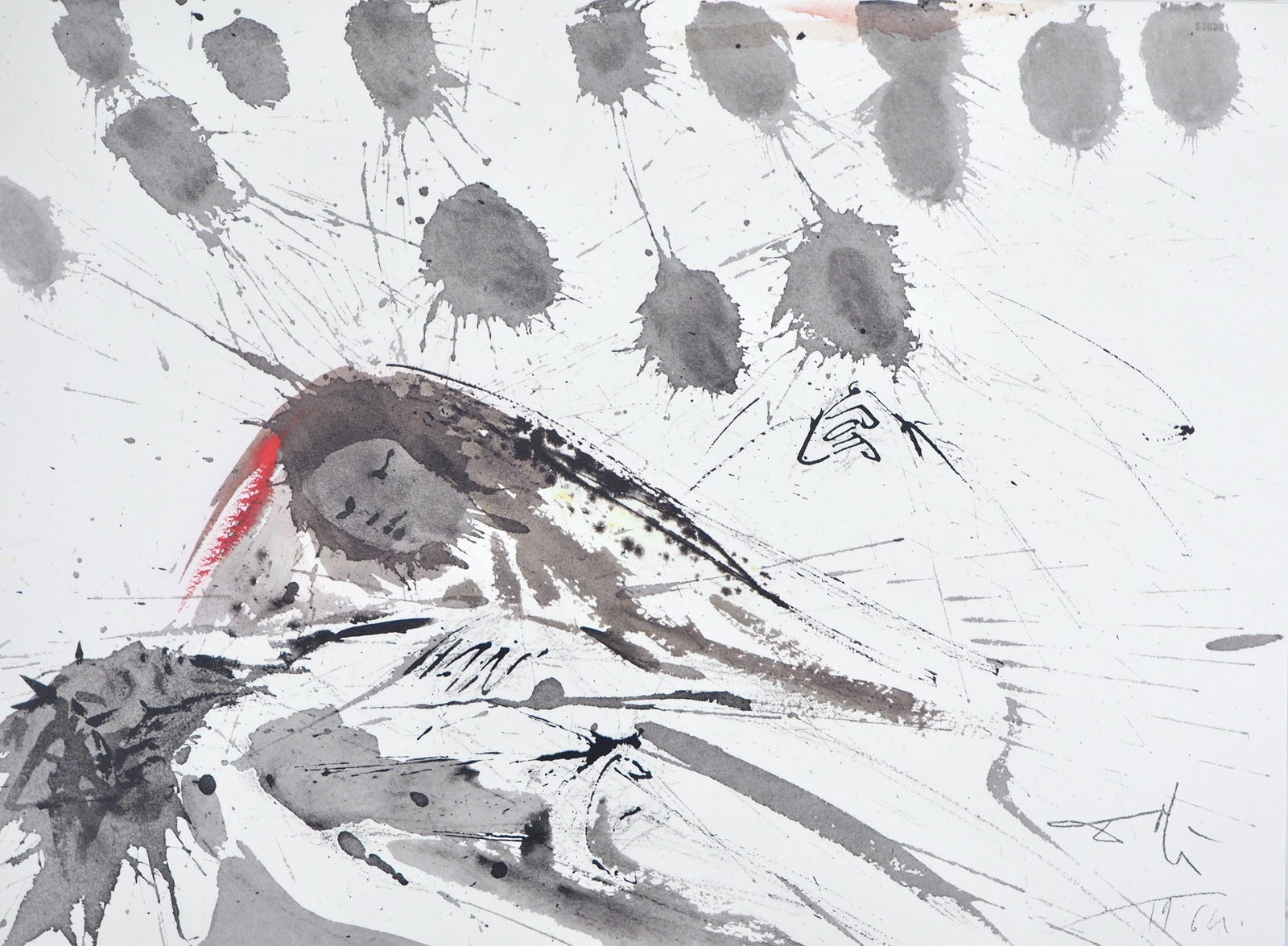 Salvador Dali, Composition (Michler/Lopsinger 1600; Field 69-3), Biblia Sacra, Limited Edition: Lithograph in colors on velin Fabriano charta ex meris pannis "ab alveo" manu fabricata, perlucidis figuris intexta paper. Paper size: 13.75 x 19 inches. Inscription: Signed in the plate and unnumbere