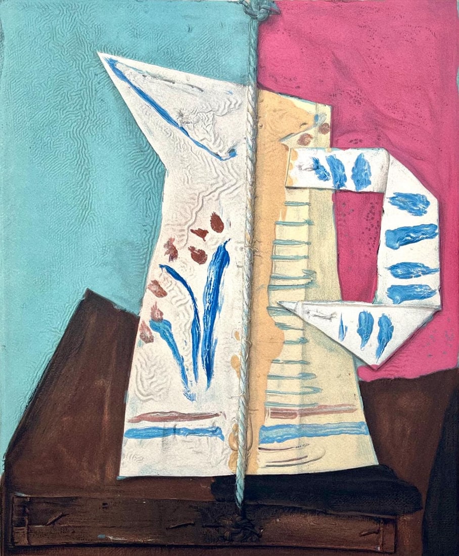 Pablo Picasso, Composition (Cramer 88), Dans l'Atelier de Picasso, Limited Edition Lithograph: Lithograph on velin d'Arches a la forme savoir paper. Paper size: 14 x 9.25 inches. Excellent condition. Unsigned and unnumbered, as issued. Notes: From the volume, Dans l'Atelier de Picasso, 1957. Pu