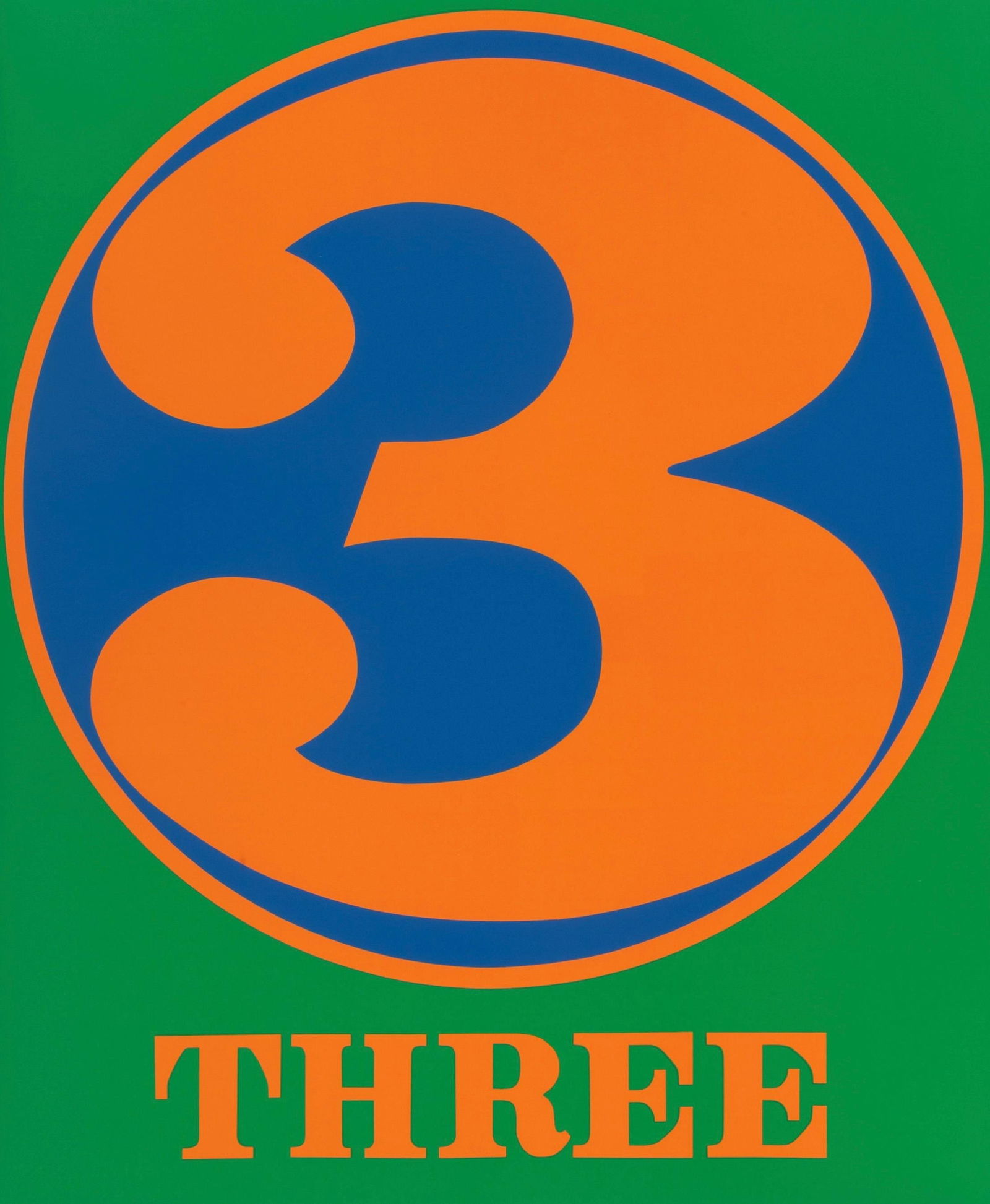 Robert Indiana, Three (Sheehan 46-55), Numbers, Limited Edition Silkscreen (1 of 4)