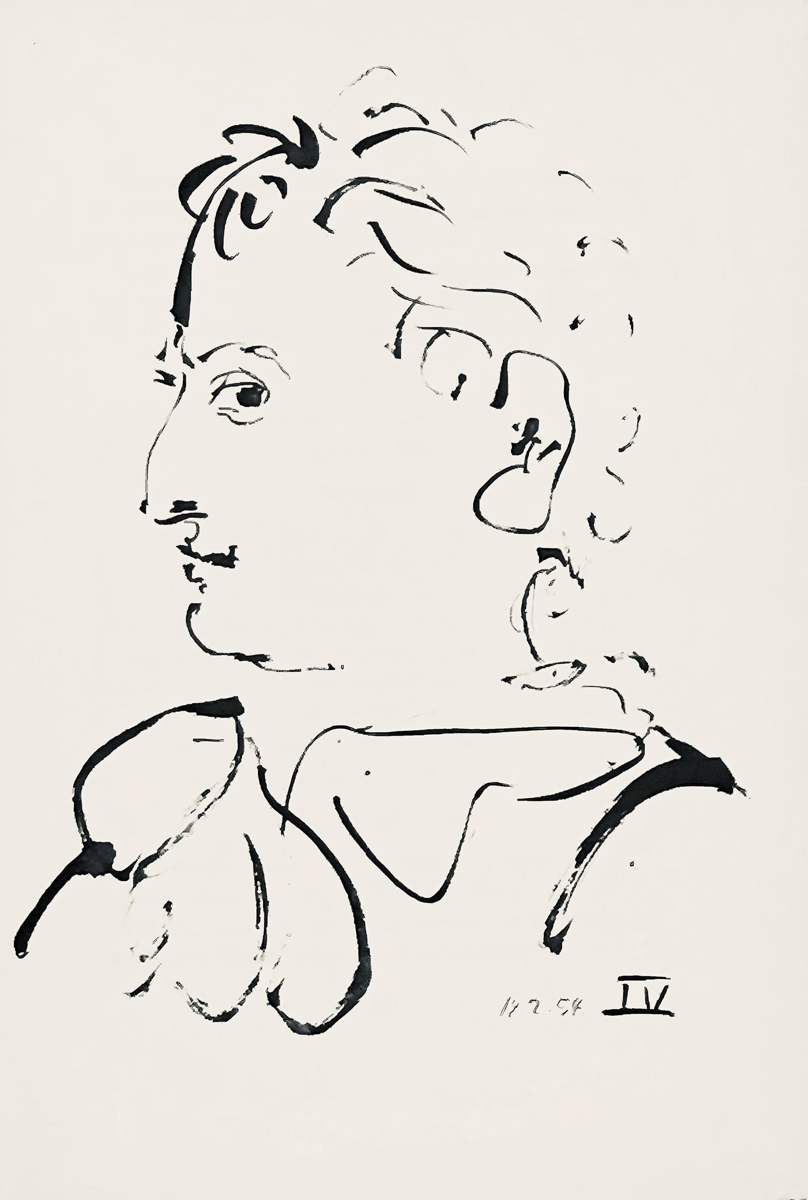 Pablo Picasso, Composition (Horodisch B19), Mystification, Limited Edition Lithograph: Lithograph on velin pur fil Lafuma Navarre paper. Paper size: 10.63 x 7.48 inches. Excellent condition. Inscription: Unsigned and unnumbered, as issued. Notes: From the album, Mystification ou