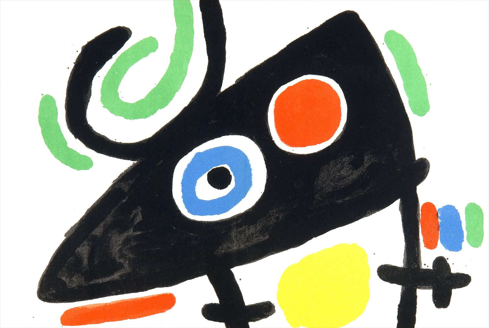 Joan Miro, Composition (Mourlot 872-881; Cramer 164), El tapis de Tarragona, Limited Edition: Lithograph on velin Sarrio paper. Paper size: 11.81 x 17.72 inches. Excellent condition, with centerfold, as issued. Unsigned and unnumbered, as issued. Notes: From the folio, Tapis De Tarragona, il.l