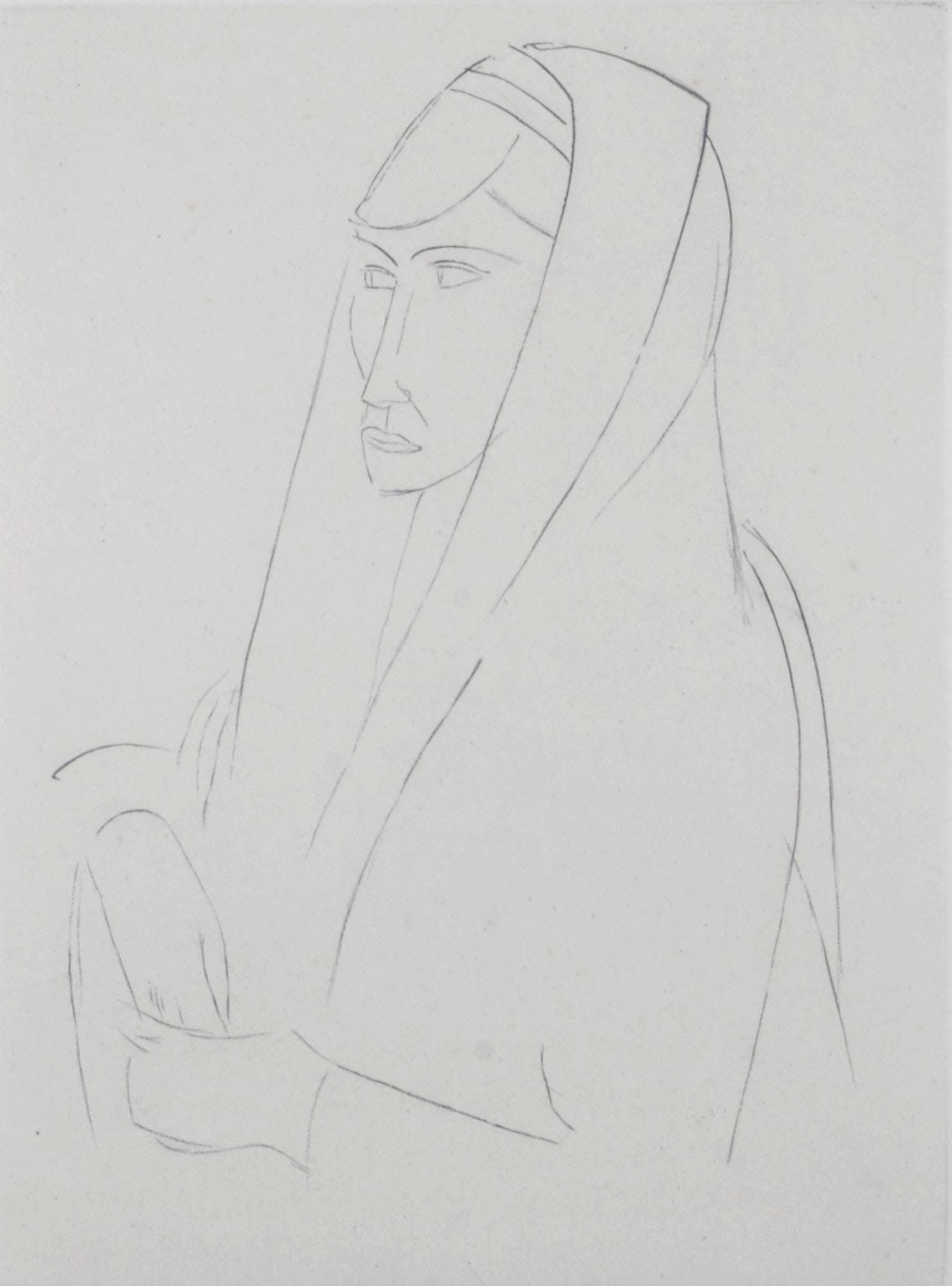 Andre Derain, Figure, Du cubisme, Limited Edition Etching: Etching on velin du Lana Papiers Speciaux pur fil paper. Paper Size: 10.0625 x 8.25 inches. Excellent condition. Inscription: Unsigned and unnumbered, as issued. Notes: From the album, Du cubisme, 194
