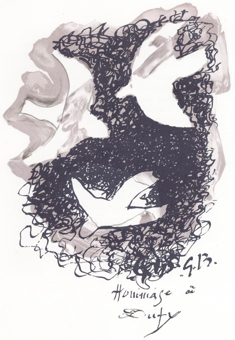 Georges Braque, Composition, Lettre a mon peintre Raoul Dufy, Limited Edition Lithograph (1 of 4)