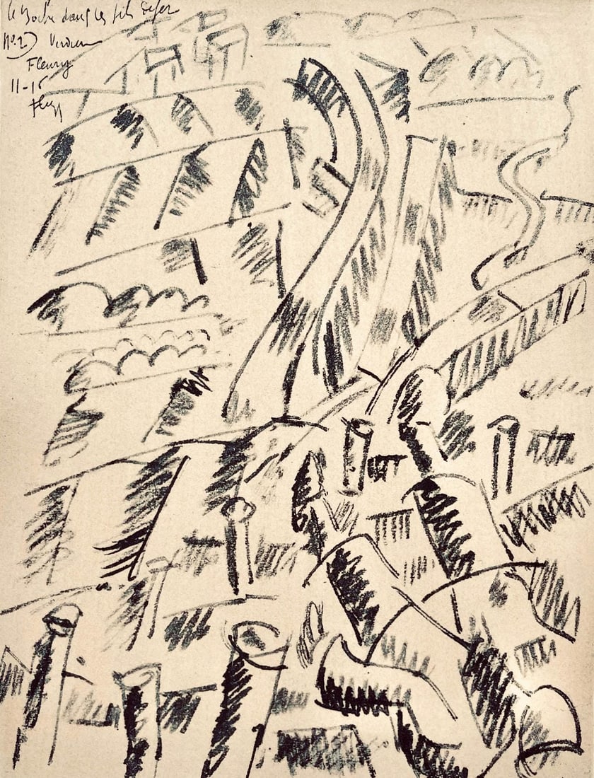 Fernand Leger, Leger, Le Boche dans les fils de fer, Dessins de Guerre, Limited Edition Lithograph: Lithograph, stencil on velin paper. Paper Size: 10 x 7.75 inches. Inscription: Signed in the plate and unnumbered, as issued. Condition: Very good/excellent, consistent with age. Notes: From the folio