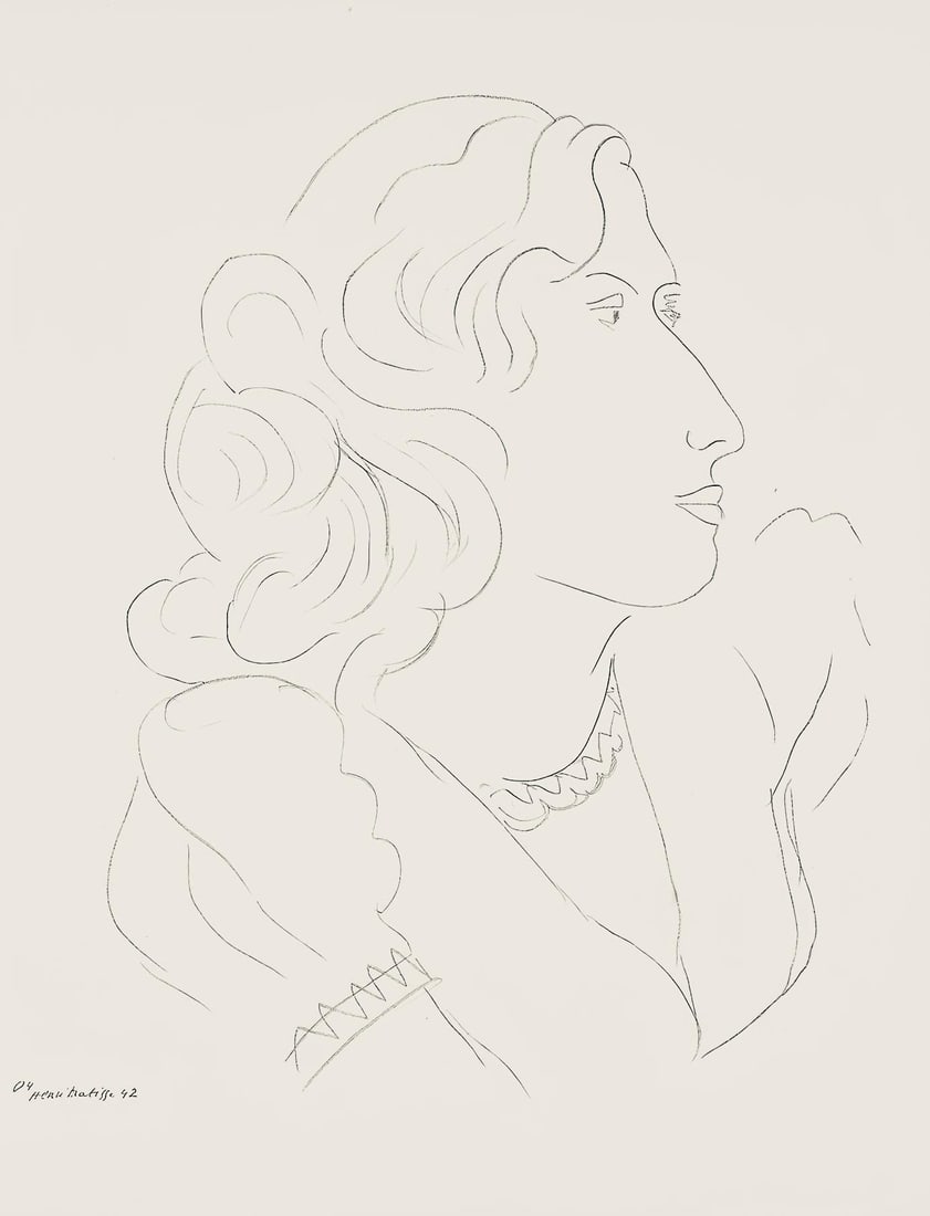 Henri Matisse, Serie O, var. 4 (Duthuit 9), Henri Matisse, Dessins, Themes et variations, Limited: Lithograph on velin pur fil paper. Paper Size: 12.875 x 9.625 inches. Excellent condition. Inscription: Signed in the plate and unnumbered, as issued. Notes: From the folio, Henri Matisse, Dessins, Th