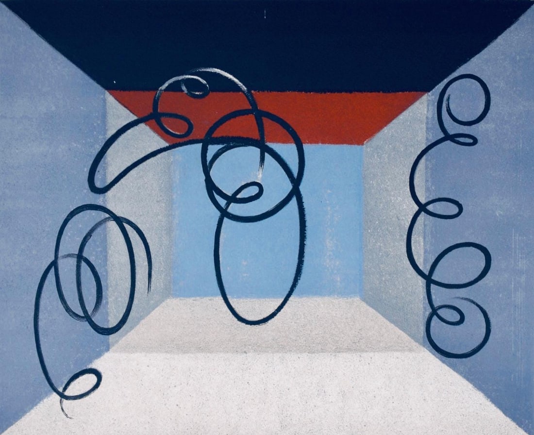 Jacques Villon, Composition (Ginestet/Pouillon 65-72), Jacques Villon, Huit lithographies, Limited: Lithograph on velin d'Arches paper. Signed in pencil and unnumbered, as issued. Paper Size: 17 x 20.5 inches. Excellent condition. Notes: From the folio, Jacques Villon, Huit Lithographies