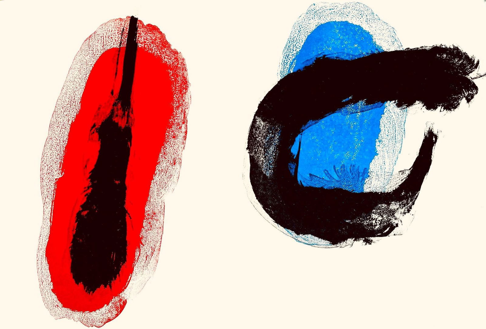 Joan Miro, Yellow and Green (Mourlot 298, 300), Derriere le miroir, Limited Edition Lithograph: Lithograph on velin paper. Paper size: 15 x 22 inches. Excellent condition, with centerfold, as issued. Inscription: Unsigned and unnumbered, as issued. Notes: From Derriere le miroir, N deg 128, 1961