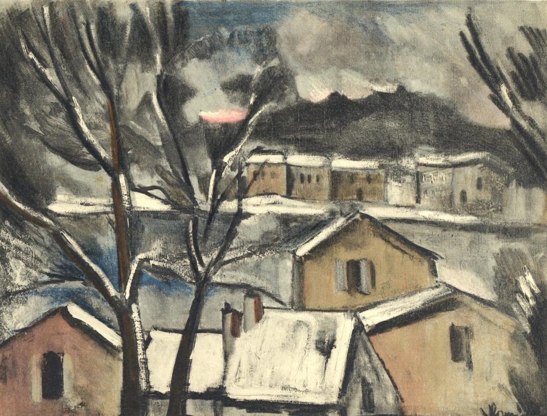 Maurice de Vlaminck, Paysage d'hiver, Vlaminck, Signed, Limited Edition Lithograph (1 of 4)
