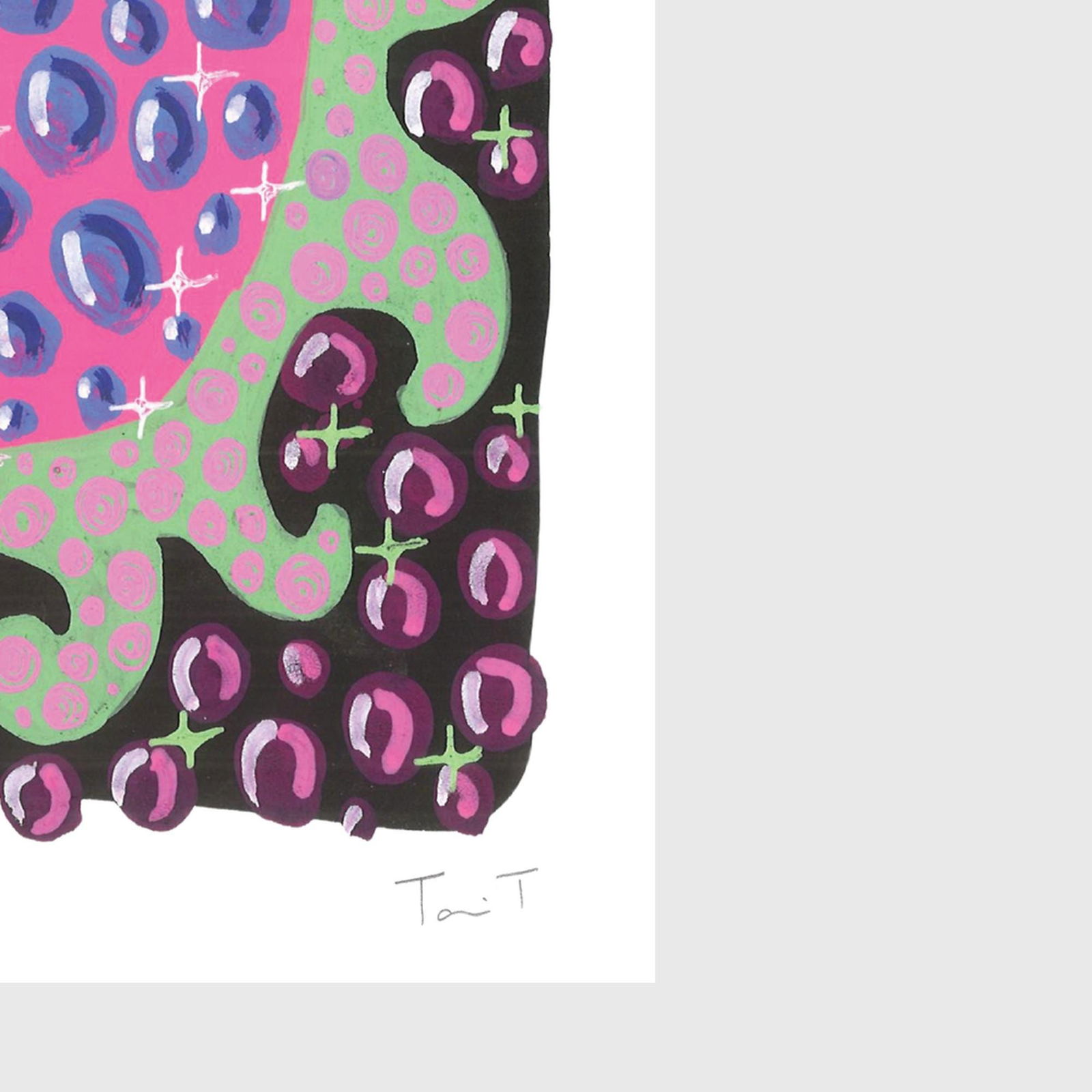 Green Drops with Blue Dots - 3