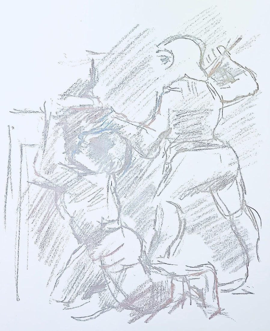 Oskar Kokoschka, Composition, Skizzenbuch der Italienischen Reise 1963, Limited Edition Lithograph (1 of 4)