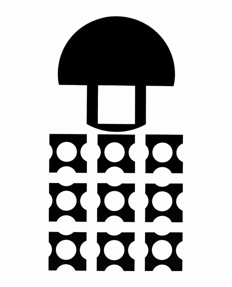 Victor Vasarely, Composition, Corpusculaires, Limited Edition Heliogravure: Heliogravure on 280 gm M2 gloss paper. Paper Size: 11.61 x 9.25 inches. Excellent condition. Notes: From the folio, Corpusculaires, 1973. Published and printed by Editions du Griffon, Neuchatel, Switz