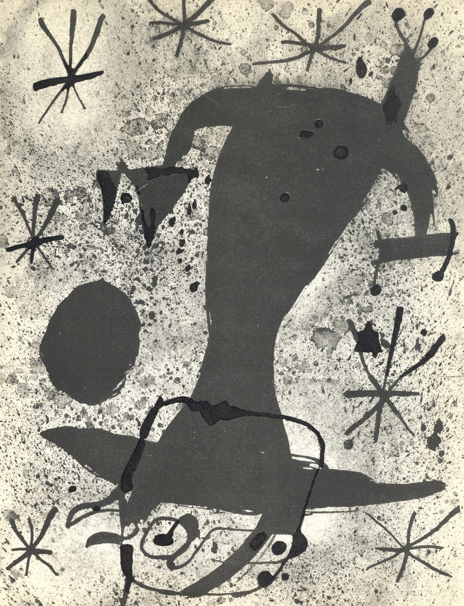 Joan Miro, L'Oiseau solaire, L'Oiseau lunaire, Etincelles (Cramer 117; Dupin 447-48), Limited: Lithograph, stencil on velin d'Arches paper. Paper Size: 12.5 x 9.375 inches. Inscription: Unsigned and unnumbered, as issued. Catalogue raisonne references: Cramer, Patrick, and Joan Miro. Joan