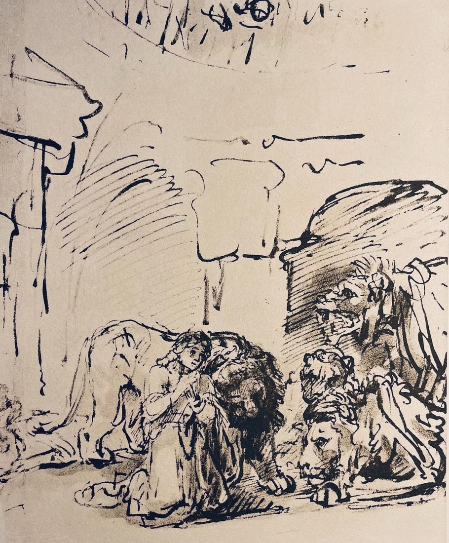 Rembrandt van Rijn, Daniel in the Lions' Den, Limited Edition Collotype (1 of 4)