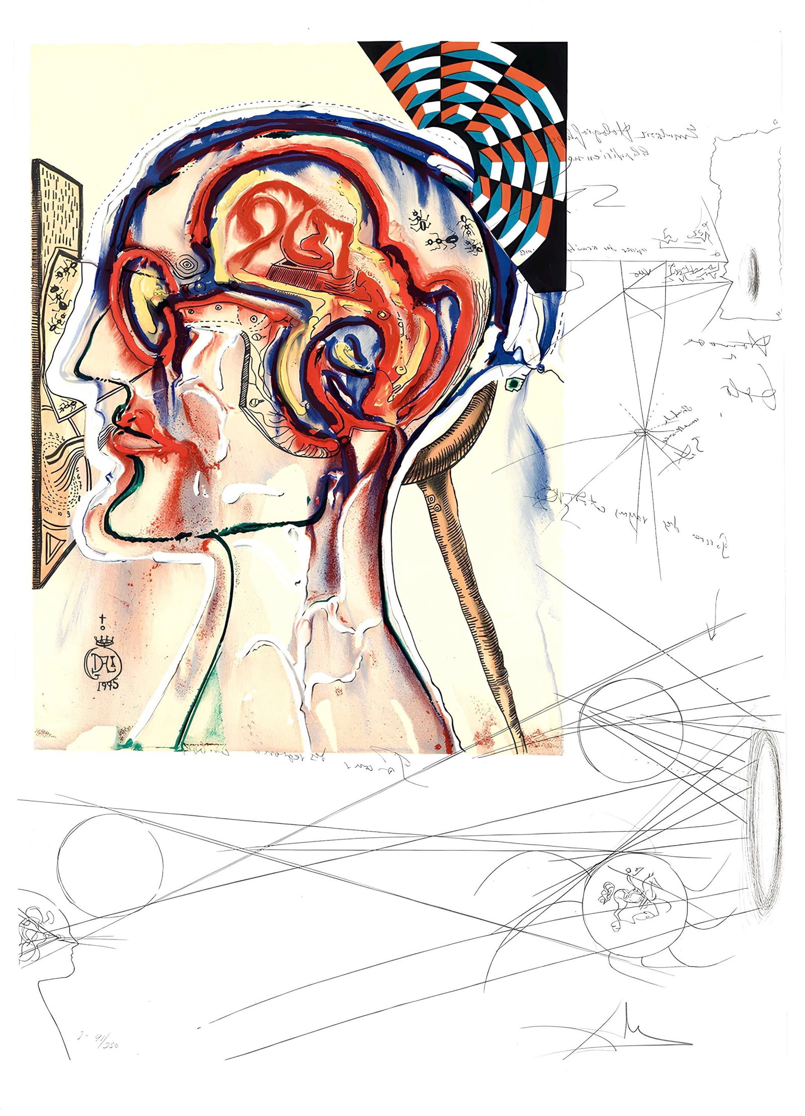 Salvador Dali, Lunettes a hologrammes et ordinateurs pour voir les objets imagines, Imaginations et (1 of 4)