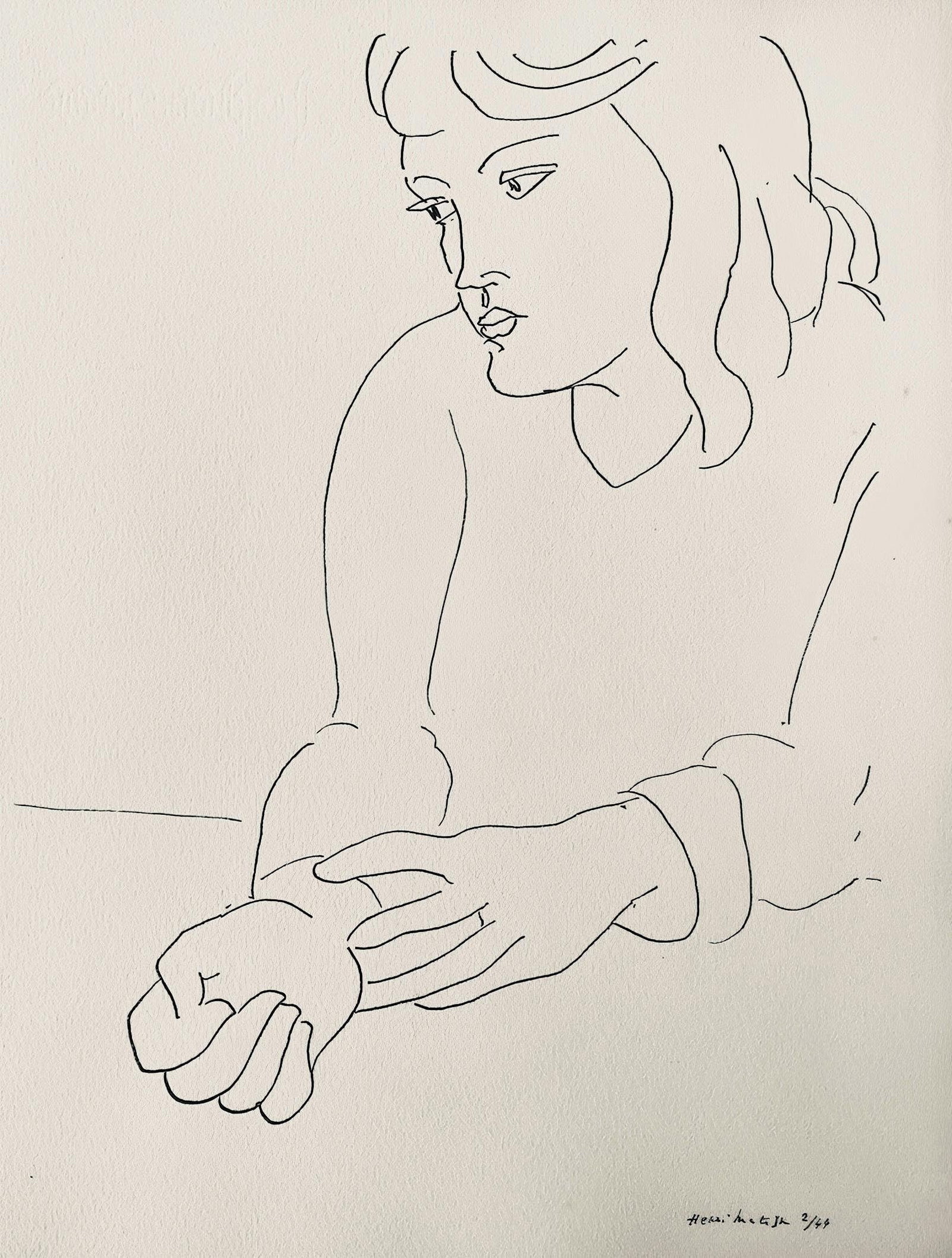 Henri Matisse, Composition, Dessins de Matisse, Hommage no2, Limited Edition Lithograph: Lithograph on velin Johannot d'Annonay paper. Paper Size: 12.83 x 9.84 inches. Excellent condition. Inscription: Signed in the plate and unnumbered, as issued. Notes: From the folio, Hommage No.2, Des