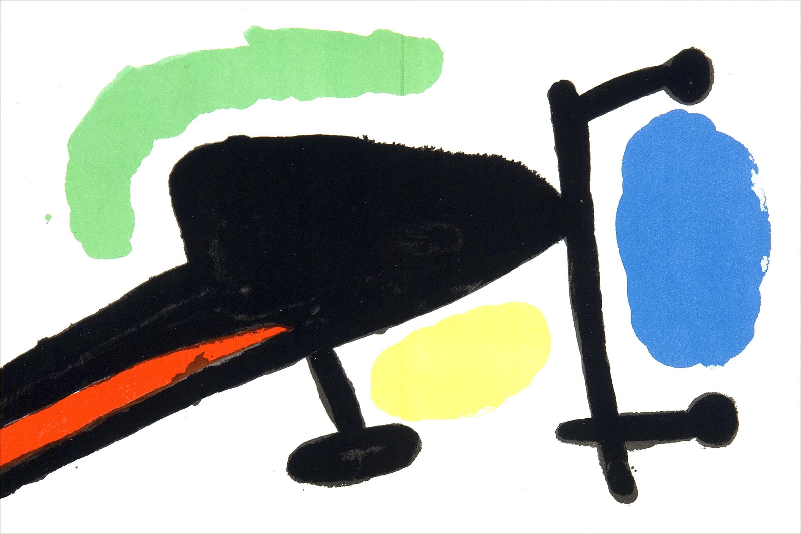 Joan Miro, Composition (Mourlot 872-881; Cramer 164), El tapis de Tarragona, Limited Edition: Lithograph on velin Sarrio paper. Paper size: 11.81 x 17.72 inches. Excellent condition, with centerfold, as issued. Unsigned and unnumbered, as issued. Notes: From the folio, Tapis De Tarragona, il.l