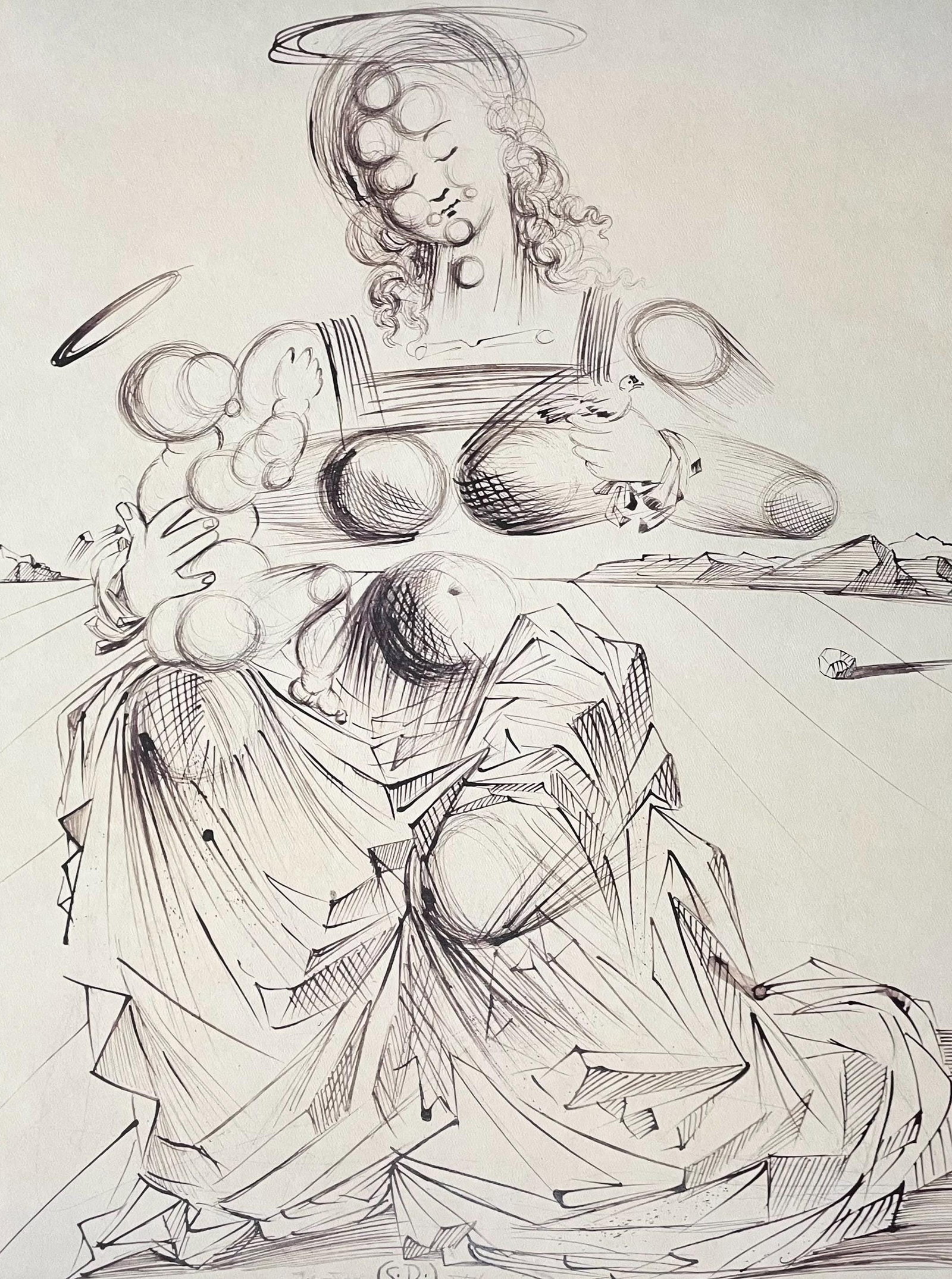 Salvador Dali, Disintegrating Mother and Child, Signed, Limited Edition Lithograph: Lithograph in colors on wove paper. Paper size: 33 x 25 inches. Inscription: Fac-simile signed and numbered, as issued. Condition: Excellent. Notes: Published by Max Inter, Ltd., Burbank; printed by V