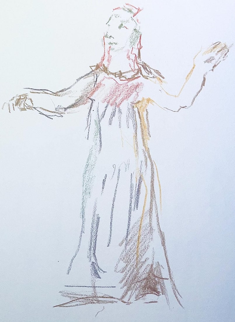 Oskar Kokoschka, Composition, Skizzenbuch der Italienischen Reise 1963, Limited Edition Lithograph: Lithograph on Butten paper. Inscription: Unsigned and unnumbered, as issued. Paper Size: 14.17 x 11.22 inches. Excellent condition. From the volume, Skizzenbuch der Italienischen Reise 1963, 2001.