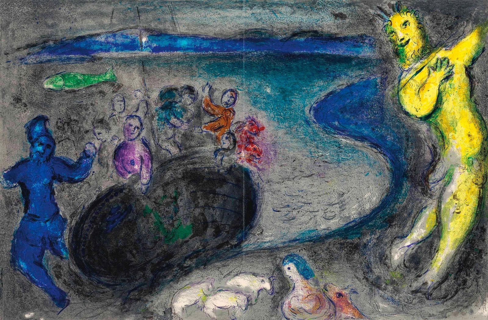 Marc Chagall, Le Songe du Capitaine Bryaxis, Daphnis et Chloe, Limited Edition Heliogravure (1 of 4)