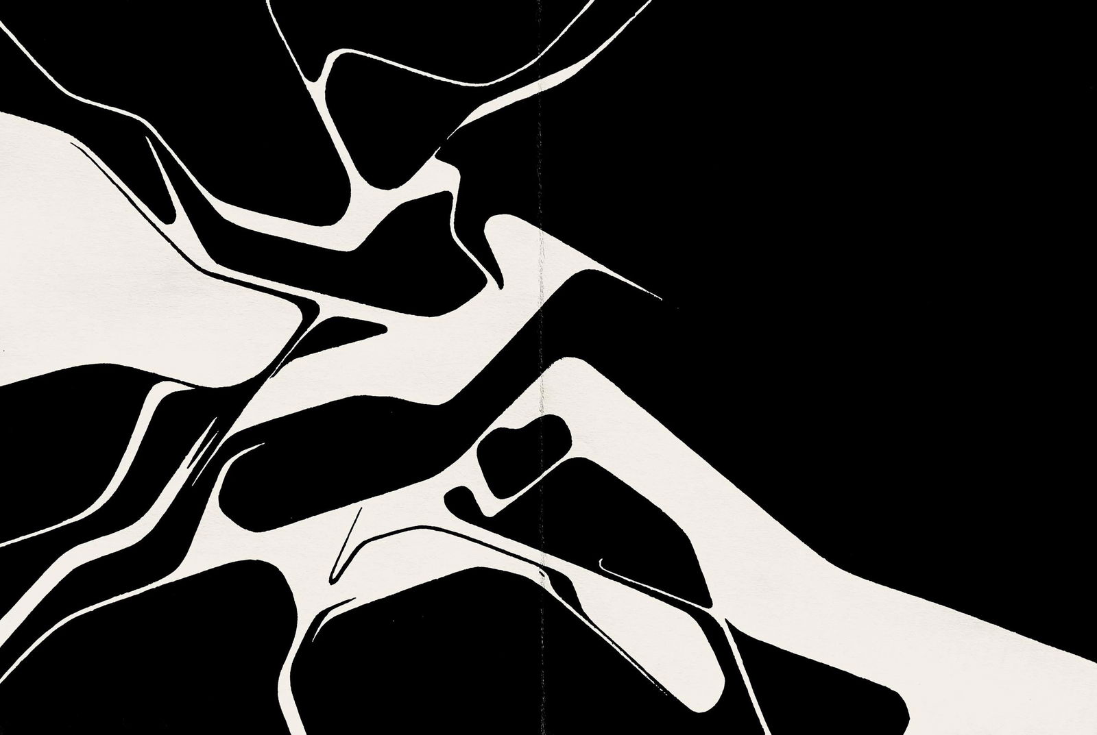 Pablo Palazuelo, Composition, Derriere le miroir, Limited Edition Lithograph: Lithograph on velin paper. Paper size: 15 x 22 inches. Excellent condition, with centerfold, as issued. Inscription: Unsigned and unnumbered, as issued. Notes: From Derriere le miroir, Hommage a Aime