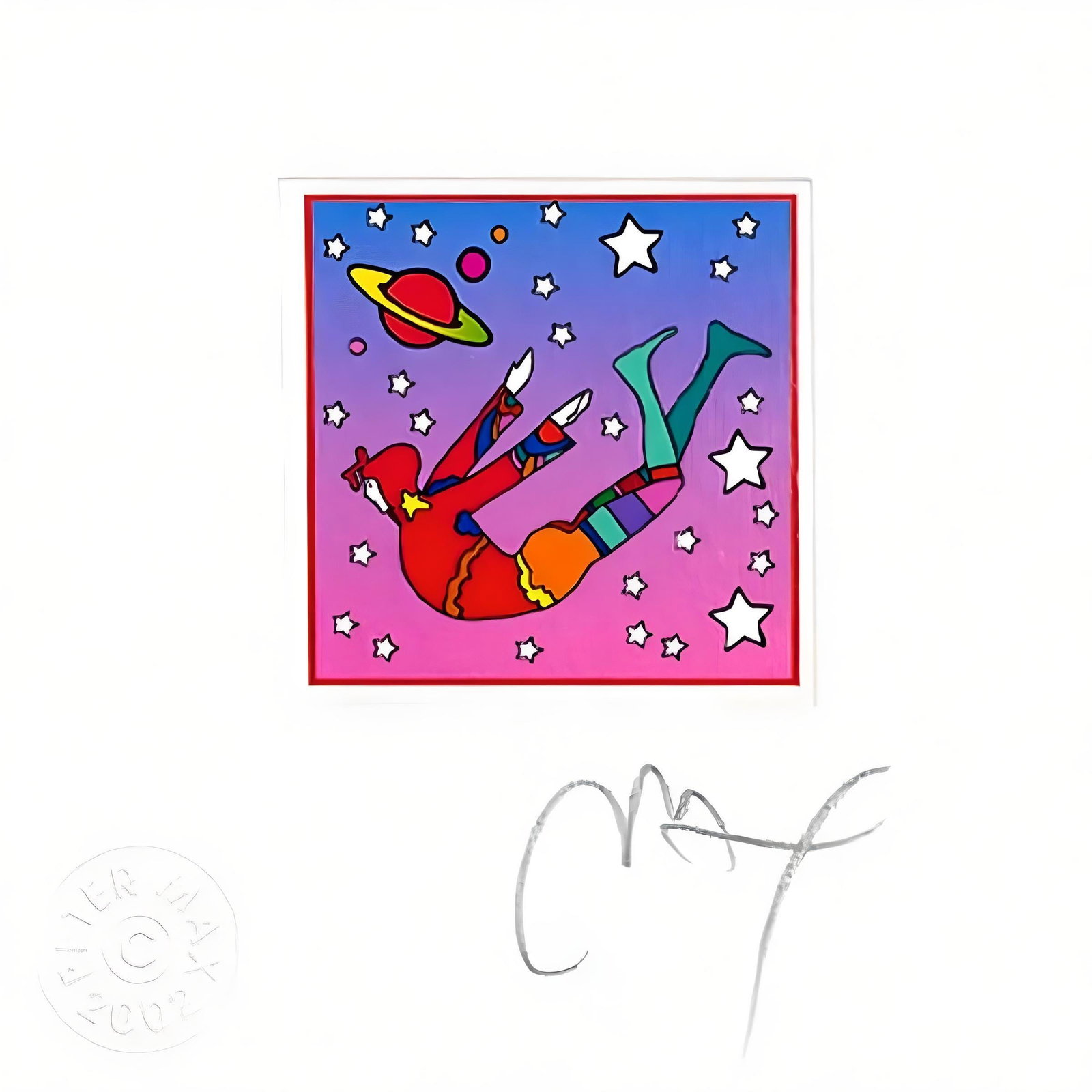 Peter Max, Cosmic Flyer in Space, Hand Signed, Official Limited Edition Lithograph (1 of 1)