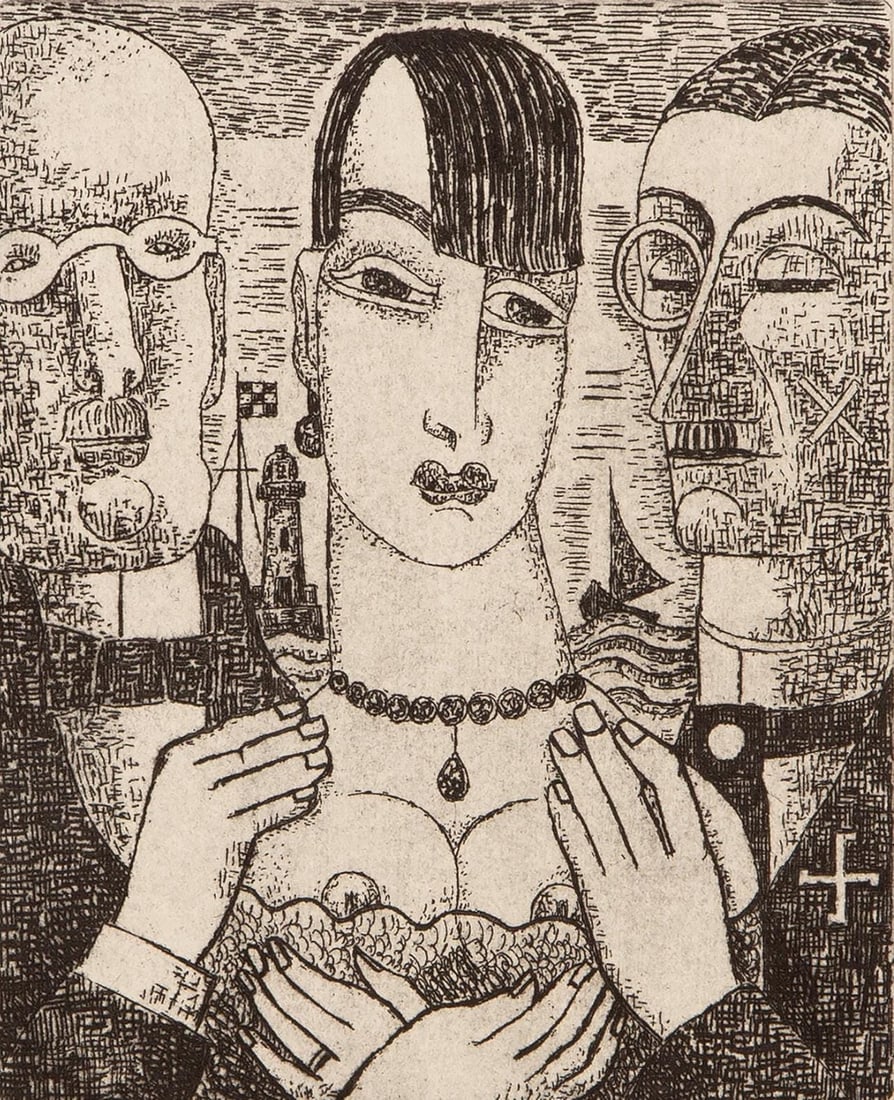 Marcel Gromaire, Composition, Vers un monde volage, Limited Edition Etching (1 of 4)