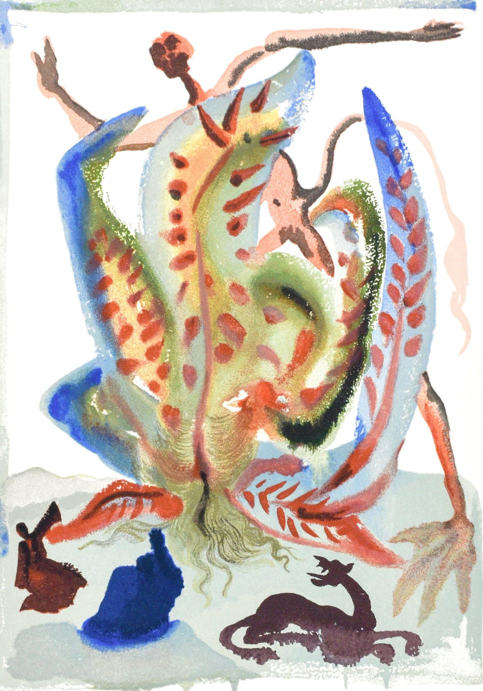 Salvador Dali, Purgatorio XXIII (Michler/Lopsinger 1039-1138; Field 189-200), La Divina Commedia,: Woodcut in colors on velin pur chiffon de Rives paper. Paper size: 13 x 10.375 inches. Inscription: Unsigned and unnumbered, as issued. Catalogue raisonne references: Dali, Salvador, et al. Salvador D