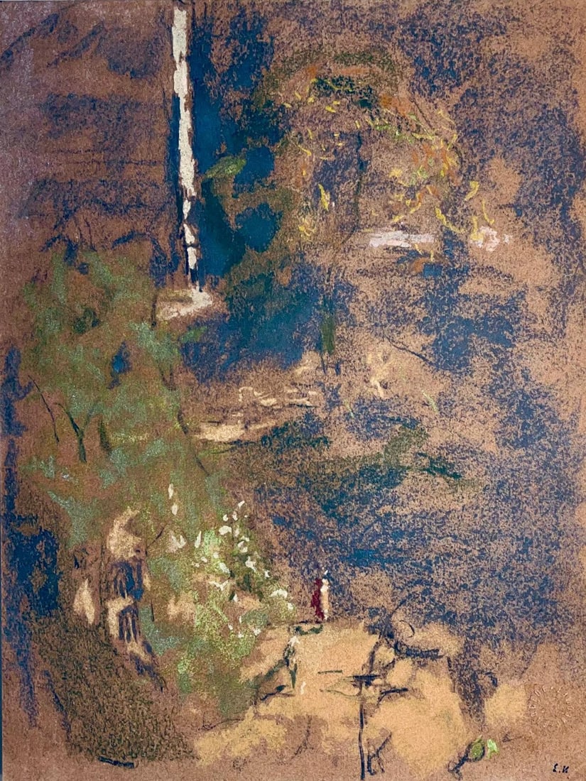 Edouard Vuillard, Composition, Vuillard, Douze Pastels, Limited Edition Lithograph: Lithograph and stencil on velin paper mounted on backing museum board, as issued. Unsigned and unnumbered, as issued. Paper Size: 18 x 15 inches. Excellent condition. Notes: From the folio, Vuillard,
