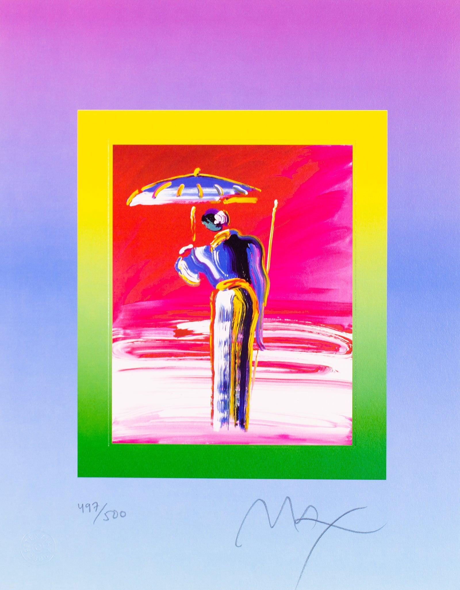 Peter Max, Sage with Umbrella and Cane on Blends, Hand Signed, Official Limited Edition Lithograph (1 of 4)