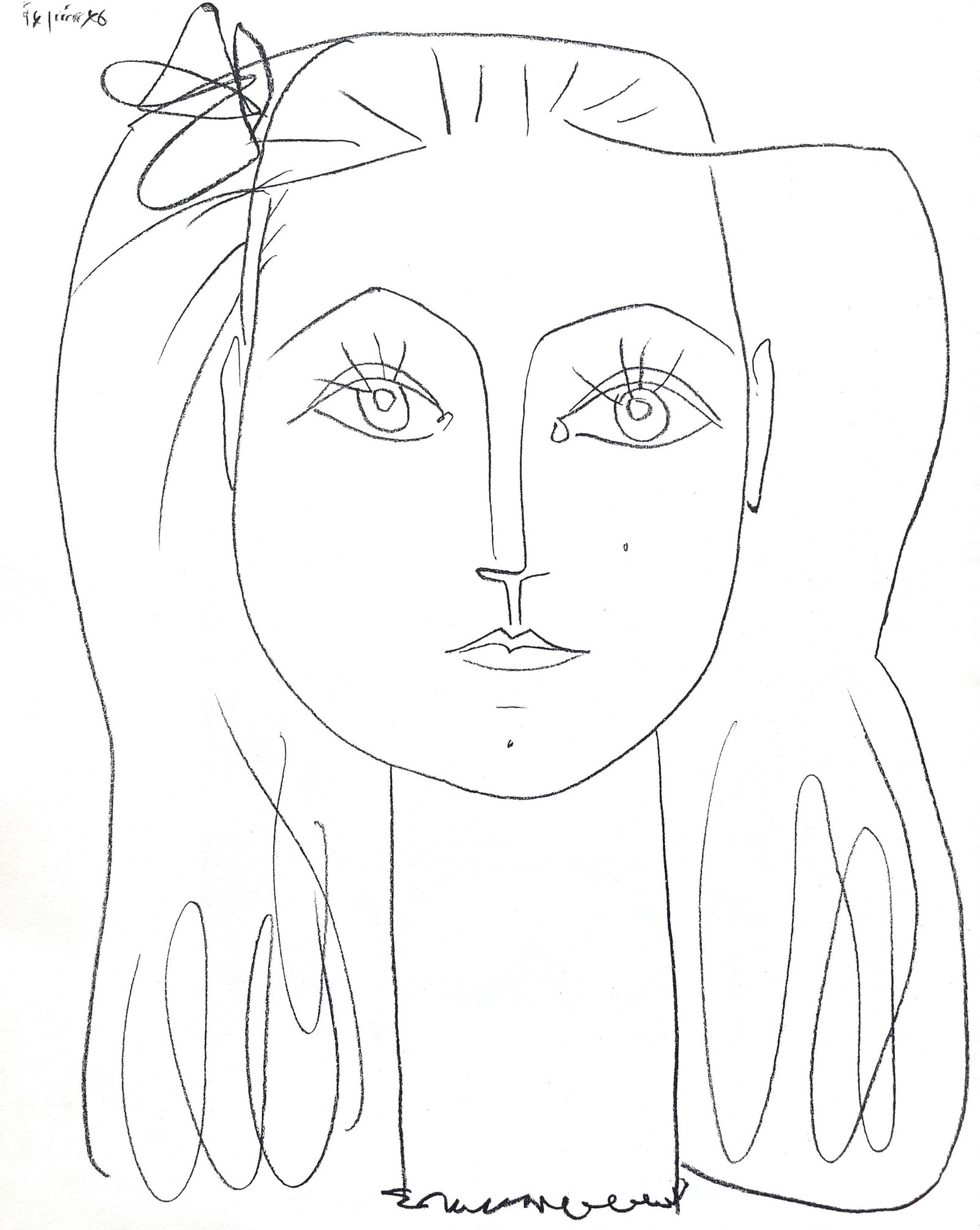 Pablo Picasso, Composition, Picasso Lithographs Since 1945, Cincinnati Art Museum, Limited Edition: Lithograph on velin Strathmore Impress paper. Paper Size: 17 x 14 inches. Excellent condition. Inscription: Unsigned and unnumbered, as issued. Notes: From the album, Picasso Lithographs Since 1945,